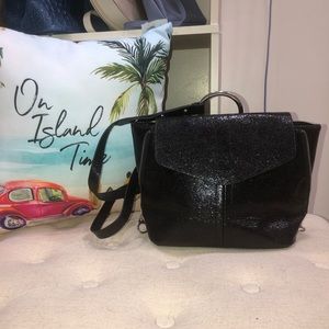 Zara TRF Black Leather Adjustable Straps Backpack